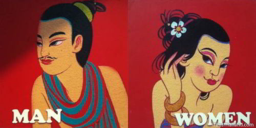 Creative Thai bathroom sign