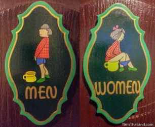 Creative Thai bathroom sign