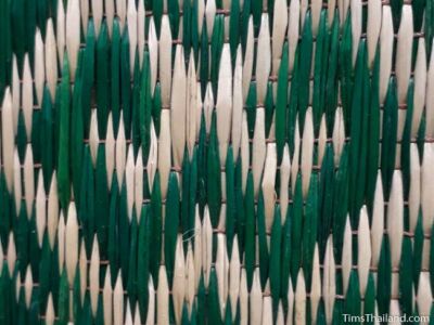 close up of suea sitting mat woven from reeds