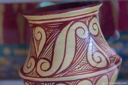 close-up of Ban Chiang-style pottery