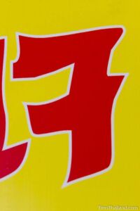 closeup of "jae" vegan sign